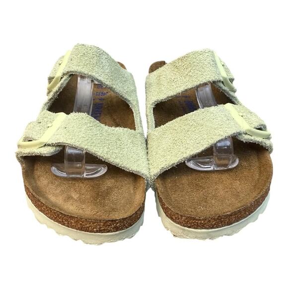 Birkenstock Arizona Green Suede Slide Sandal Soft Footbed Women size 36 US 5 - Picture 3 of 9